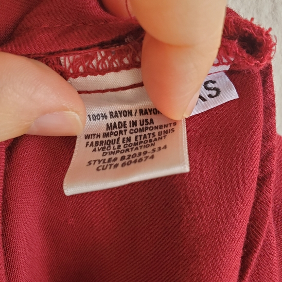 Bella Dahl Collarless Tie Waist Shirt - Picture 5 of 6